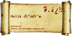 Holik Ádám névjegykártya